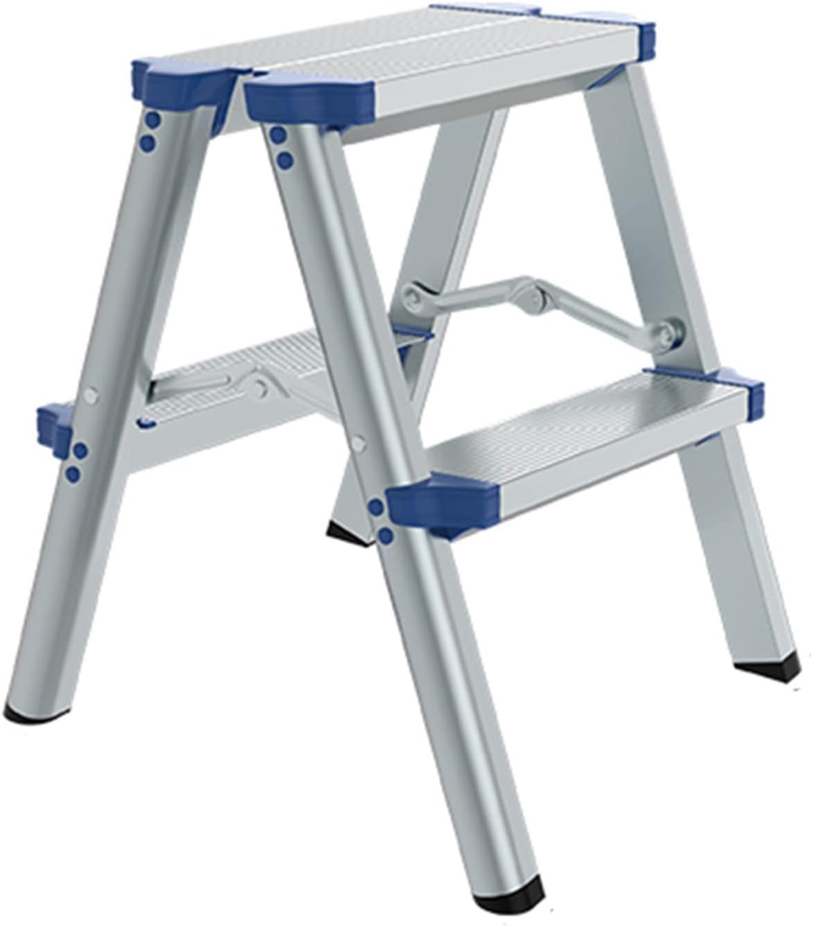 Aluminum Folding Step Ladder with Widened and Triangular Treads One-Piece Material Step Stool High-Strength Pa Material Wrap-Around Connectors Safety Reinforcement