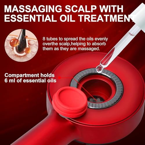 Image of Effora's 3-1 Red Light Therapy Scalp Massager | Premium Head Massager for Scalp with 2 In 1 Oil Massage Comb for Hair Growth electrical | Hair & Head Relaxation at Home | Shiatsu Massage for Hair Growth /Stress Relax | Electric Handheld Massagers