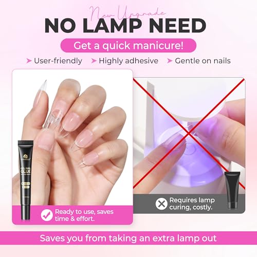 Image of UNA GELLA Gel Nail Glue No U /V Light 15ml Super Strong Nail Glue for Press On Nails & Clear Acrylic Nails Tips Air-dry Strong-hold Formula