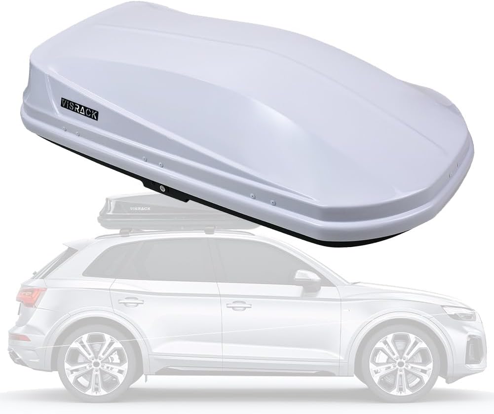 Large Roof Cargo Box, Heavy Hard Shell Roof Cargo Carrier with Security Keys, Roof