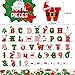 Whaline Christmas Letters Combo Pack Set Cute Xmas Big Font Alphabet Letters Numbers Symbol Cut Outs with 100Pcs Glue Points for Home School Classroom Party, 92Pcs
