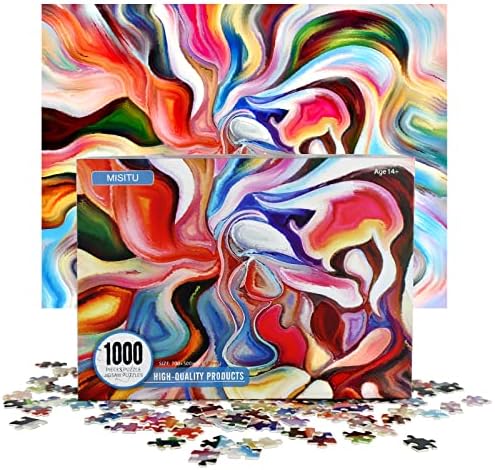MISITU 1000 Pieces Jigsaw Puzzles for Adults 28 x 20 Inch Art Jigsaw Puzzles Difficult Adults Puzzles 1000 Pieces Puzzles Gifts Birthday Graduation Home Decoration Abstract Watercolor Puzzles