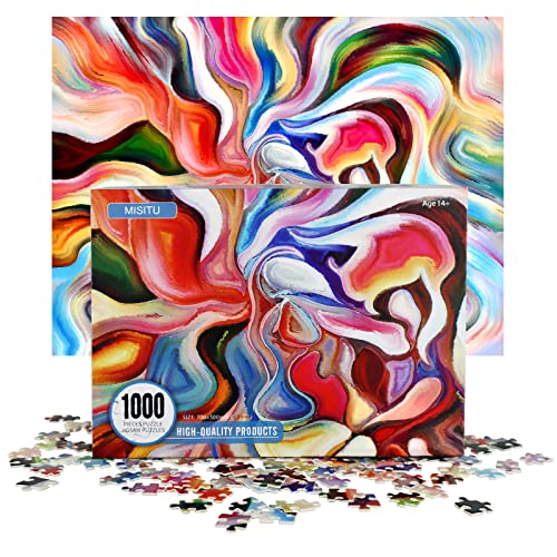 Misitu 1000 Pieces Jigsaw Puzzles For Adults 28 X 20 Inch Art Jigsaw Puzzles Difficult Adults Puzzles 1000 Pieces Puzzles Gifts Birthday Graduation Home Decoration Abstract Watercolor Puzzles #TOP29