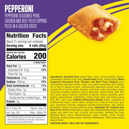 Image of Totino's Pizza Rolls, Pepperoni Flavored, Frozen Snacks, 130 Rolls, 63.5 oz