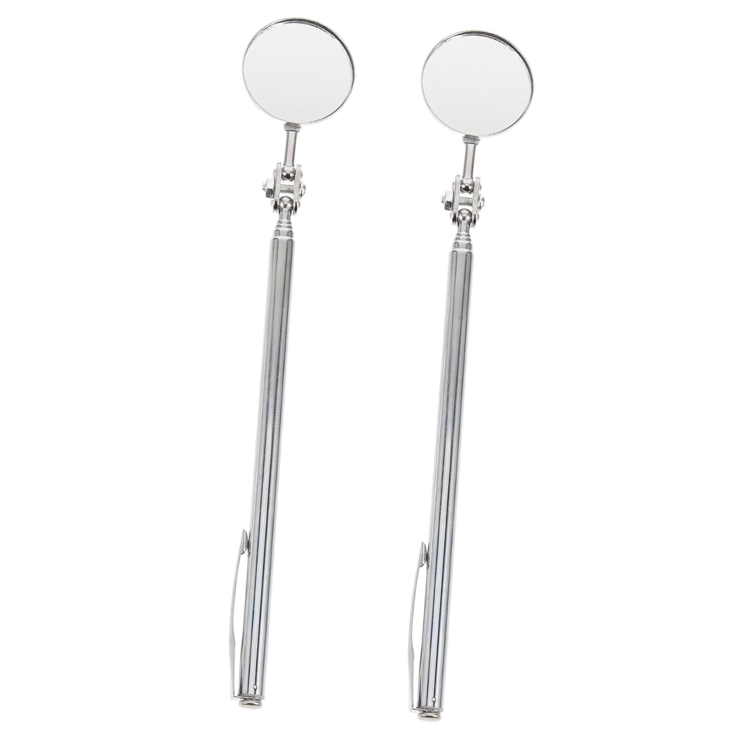 Auto Inspection Mirror Telescoping Tool Silver Stainless ° Swivel for Car