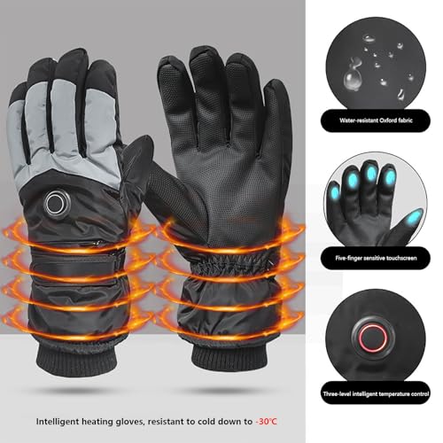 Guantes calefactables eléctricos de nieve y ciclismo impermeables con batería 6