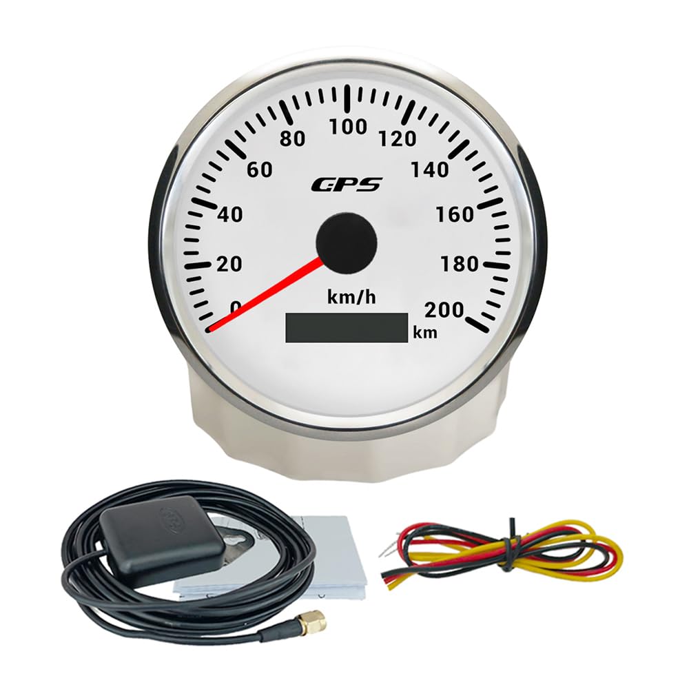 ELING Compteur de vitesse GPS 110 mm 0-200 km/h 12 V 24 V universel pour voiture moto avec rétroéclairage 7 couleurs