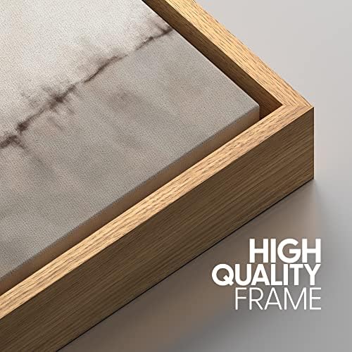 SIGNWIN Framed Canvas Print Wall Art Set Grunge Brown Gray Pastel Landscape Shapes Abstract Illustrations Modern Art Decorative Nordic Chic Calm for Living Room, Bedroom, Office - 24"x36"x3 Natural — view 3