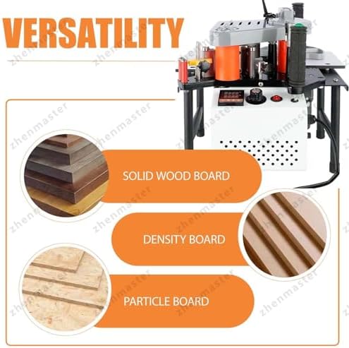 Professional Portable Edge Banding Machine - 1200W Woodworking Trimmer with 1000ml Glue Tank, Double-Sided Adhesive for Straight & Curved Panels, Cabinet Edger Tool (White)