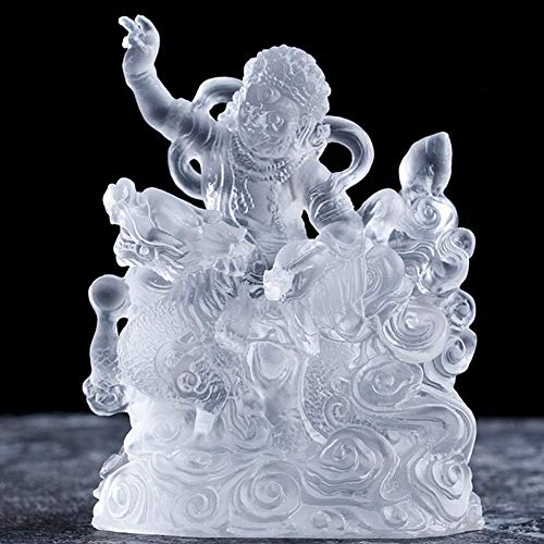 Statue Bouddha tibétain pour purifier l'atmosphère du salon, sculpture en verre