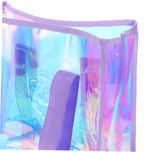 FRCOLOR Large Capacity Beach Tote Bag for Women Iridescent Design for Pool Travel Cruise Stylish and Spacious Summer Essential3