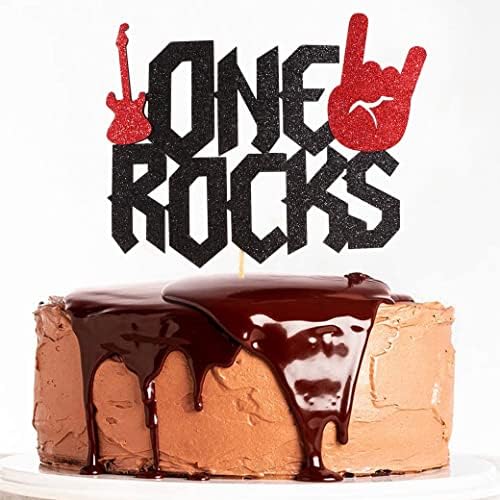 One Rocks Cake Topper - Rock 1st/first Birthday Decorations,rock N' Roll Age Cake Topper,rock N Roll Birthday Topper,guitar Cake Topper