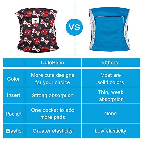 Image of CuteBone Halloween Male Dog Diapers Belly Bands 3 Pack for Male Dogs Wraps Washable Doggie Pants DM22XS