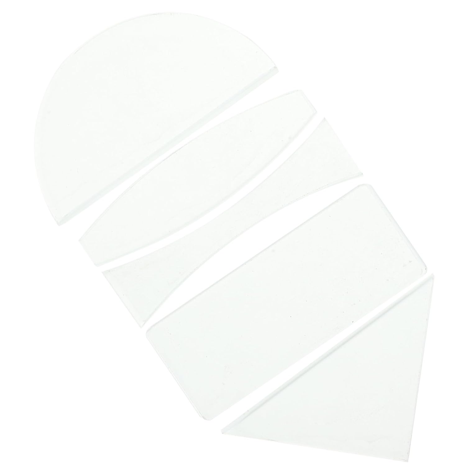 Veemoon 3sets 5 Pcs Optical Experiment Lens Semicircular Triangular Rectangular Glass Tools for Science Experiments and Classroom Demonstrations for Learning Light Refraction 5pcs*3