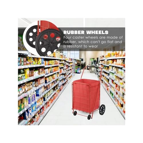 Chariot de courses portable robuste 110 LB avec châssis utilitaire