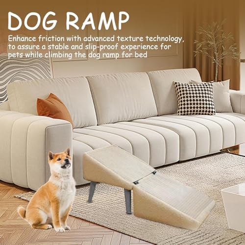 Rampa para perros de sofá en madera noble, escalones plegables de diseño elegante 7
