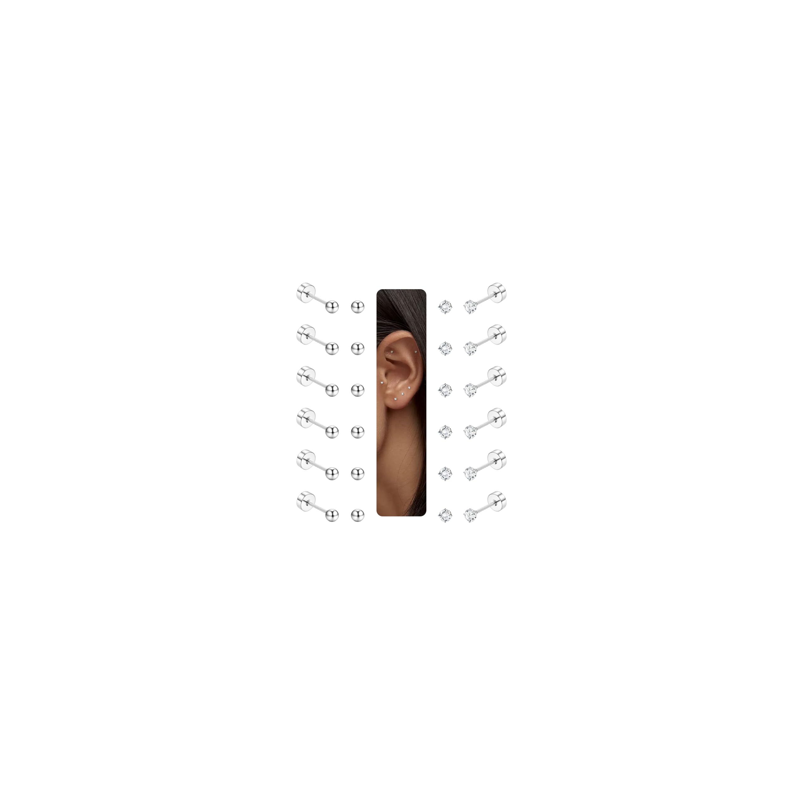 ADRAMATA 7 Pezzi Finto Piercing Ombelico Piercing Finti Ombelico Acciaio Chirurgico Piercing Ombelico Anello Cz Cuore Malocchio Penzolare Piercing Ombelico Oro Argento Piercing Finti Ombelico 104233877