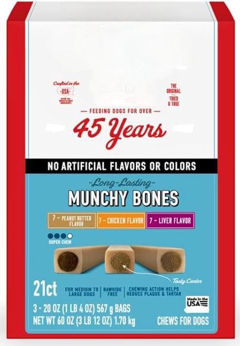Ol~Roy Munchy Bone Dog Treats Variety Pack 60 oz 21 Total Count