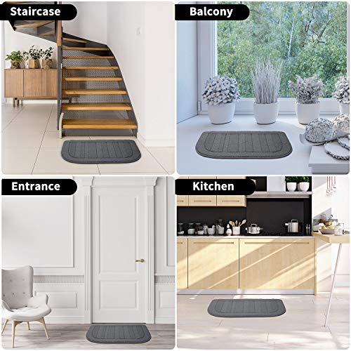 Beqhause 30X18 Inch Kitchen Rug Mats, Durable Anti-Slip Absorbent Dirt-Resistant Kitchen Rug Pet Mat Machine Washable (Grey) #TOP5