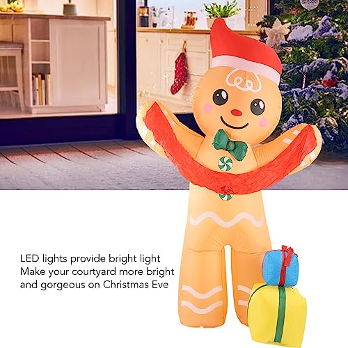 Moda LED Iluminado Gingerbread Man Decoração Inflável Multifuncional, Material Durável, Iluminação B