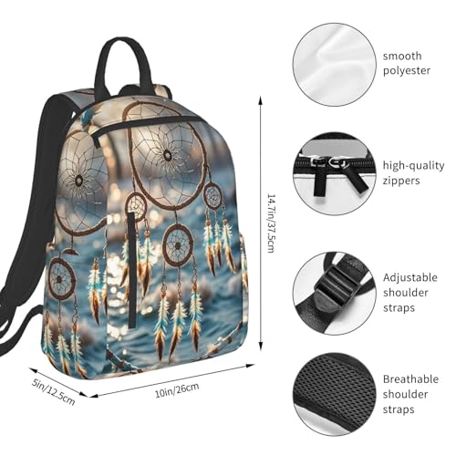 Backpack 14.7 inch Lightweight Large Bookbag Native American Dream Catcher Daypack for Travel Office Work2