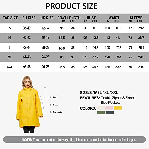 UNIQUEBELLA Regenjacke Damen Wasserdicht Regenmantel Mit Kapuze Winddicht Wetterfest Übergangsjacke Atmungsaktiv Mantel Jacke Outdoor (XXL, Blau-Schwarz)