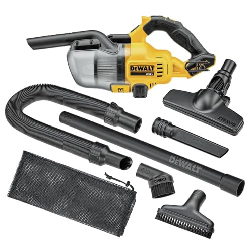 Image of DEWALT 20V Handheld Vacuum Cordless, Car Vacuum with HEPA Filter, 6 Attachments and LED Light, High Performance Dry Only Small Shop Vac, Battery Not Included (DCV501HB)