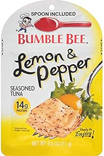 Bumble Bee Lemon and Pepper Seasoned Tuna 2.5 Ounce Pouch 1 Pack