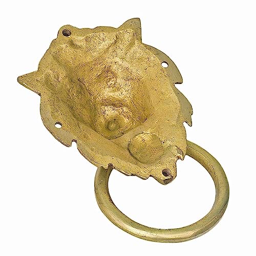 Aldaba de latón para puerta de león y accesorios de portón rústico 6