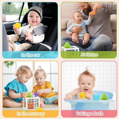 mingkids montessori toys for 1 year old 6 pc multi sensory shape toddler developmental learning birthday gifts baby toys 12 month