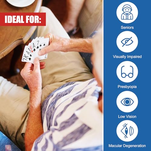 TYYIHUA Spielkarten Großdruck, Low Vision Spielkarten, 2 Pack Pokerkarten, Großdruck Spielkarten für Senioren, Sehbehinderte, für Blackjack, Euchre, Canasta Kartenspiel – Bild 4