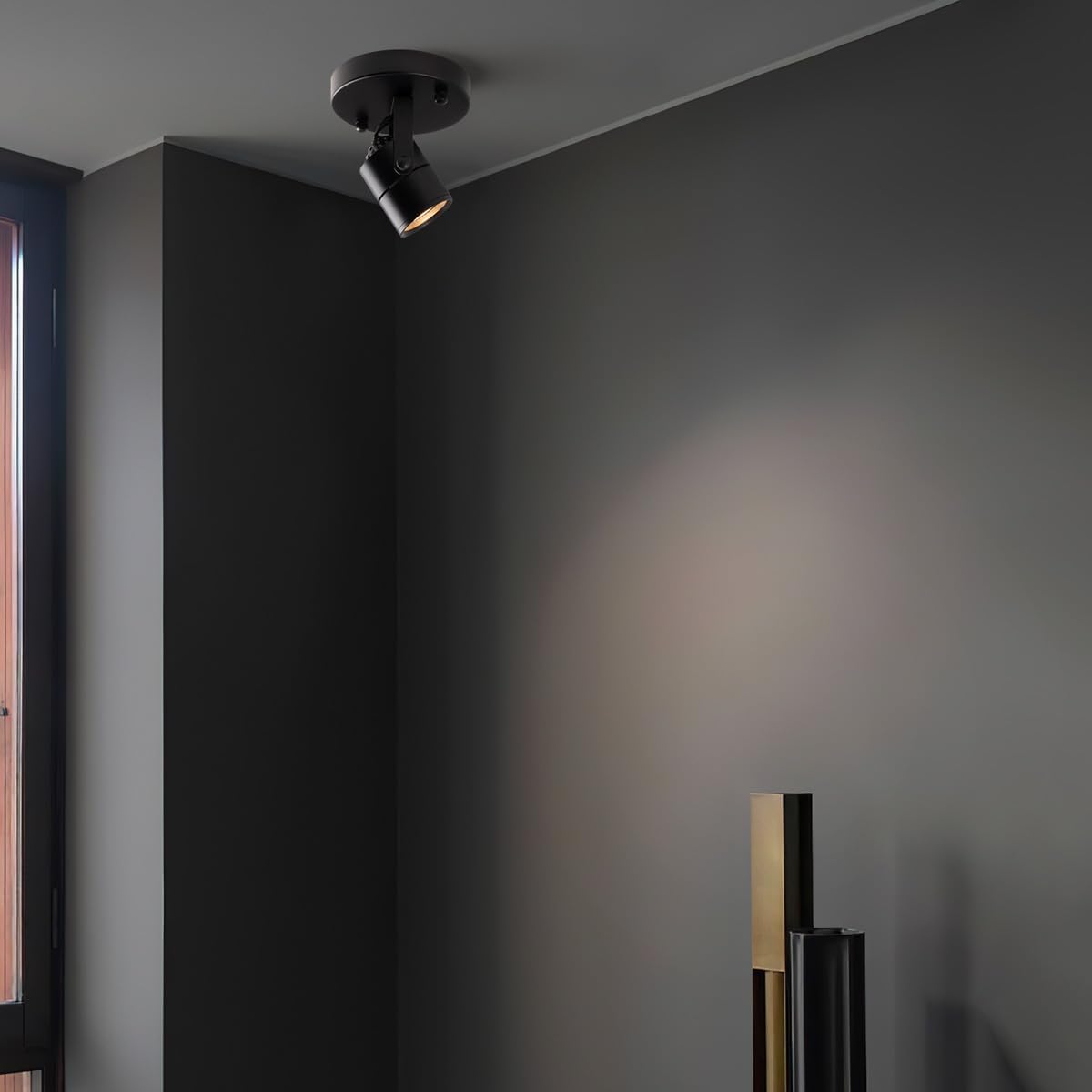 mirrea Black Ceiling Spotlight Bulb Replaceable LED Spot Lights 8W GU10 Bulb 3000K Warm White 90 CRI 38° Beam Angle 1 Pack