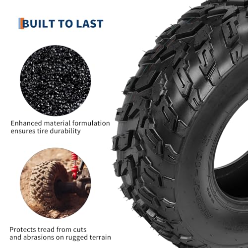 Image of GarveeTech ATV /UTV Tires, Set of 4-23x7-10 Front & 22x11-10 Rear All-Terrain Tires, 6-Ply Tubeless, for Off-Road, Mud, Dirt and Trails