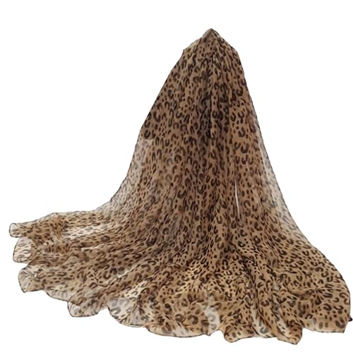 UTOWO Womens-Leopard Print Shawl Scarf-Lightweight-Long-Silky Neck Scarf Shawl Long Sunscreen Scarf for Travel 59x28IN