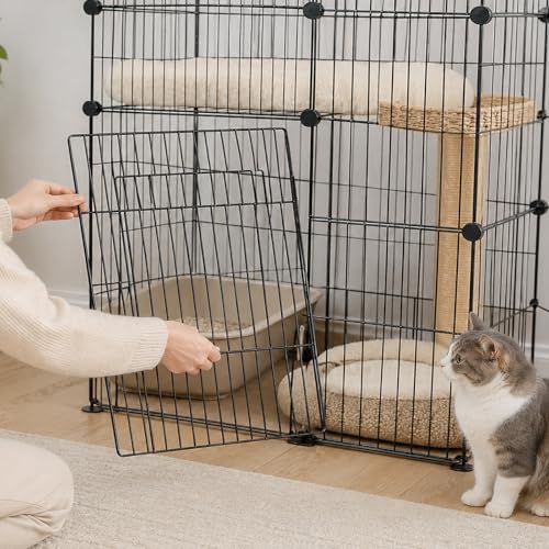 Puerta para jaula de mascotas pequeñas, hámster y animales con rejilla de hierro 5