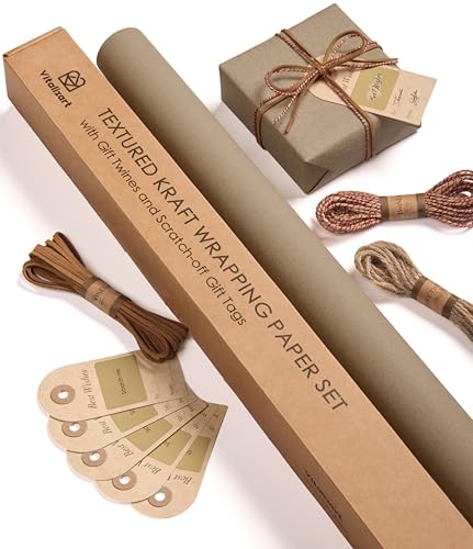 Papier Cadeau Kraft Rouleau 76 cm Emballage Cadeaux Noël Anniversaire Naissance Mariage Set