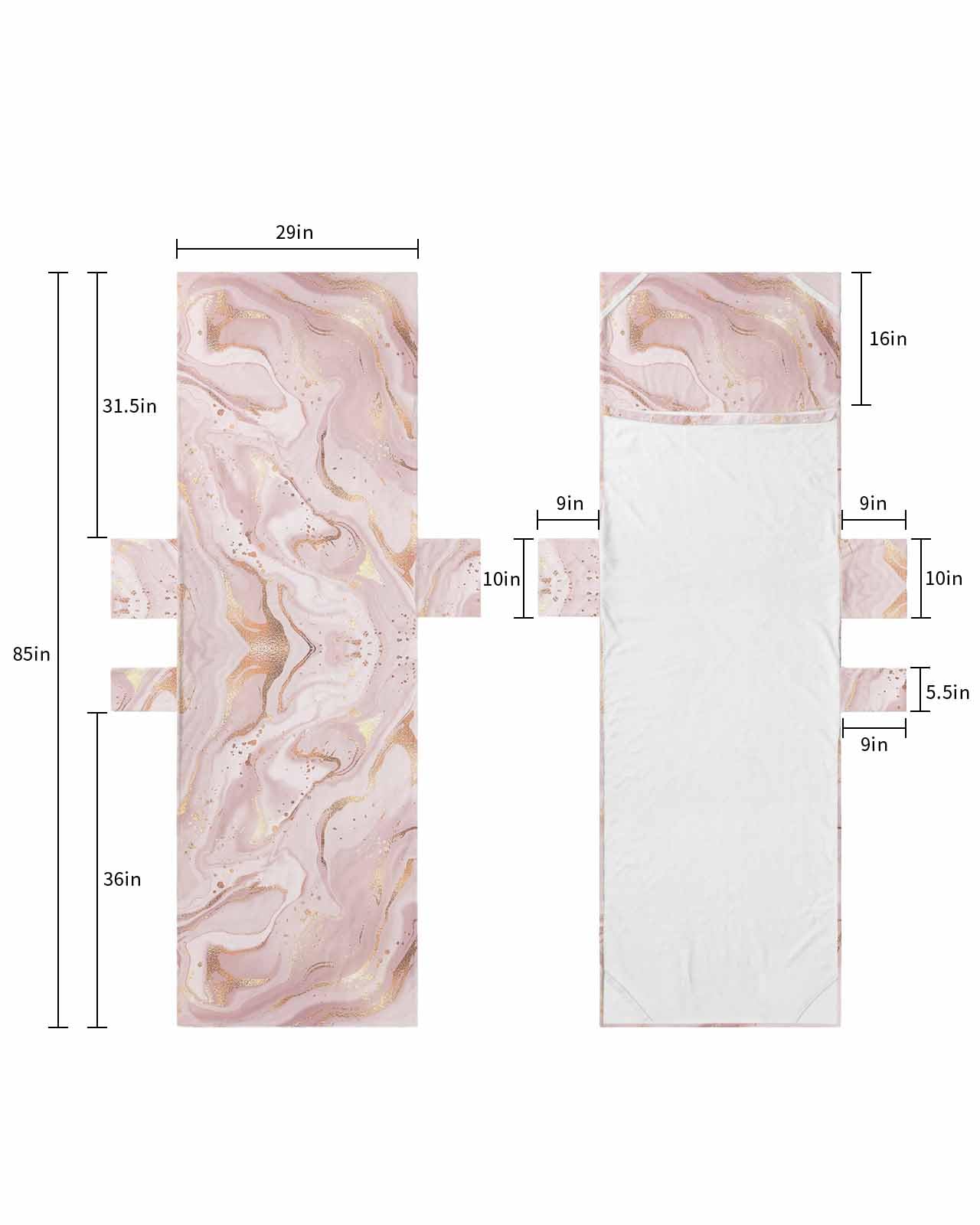 Pink Marble Beach Lounge Chair Towel Cover, Soft Chaise Lounge Towel with Side Pockets Patio Pool Chairs Cover for Beach/Pool Sunbathing 29x85 Modern Abstract Watercolor Ink Painting