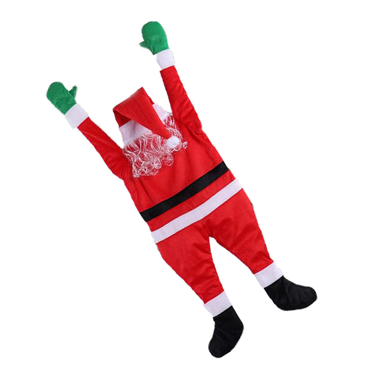 Costume de Père Noël à suspendre en velours rouge pour décoration fête
