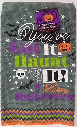 Halloween Kitchen Linen Towels, Oven Mitts & Pot Holders, Select Theme (Haunt It Towel)