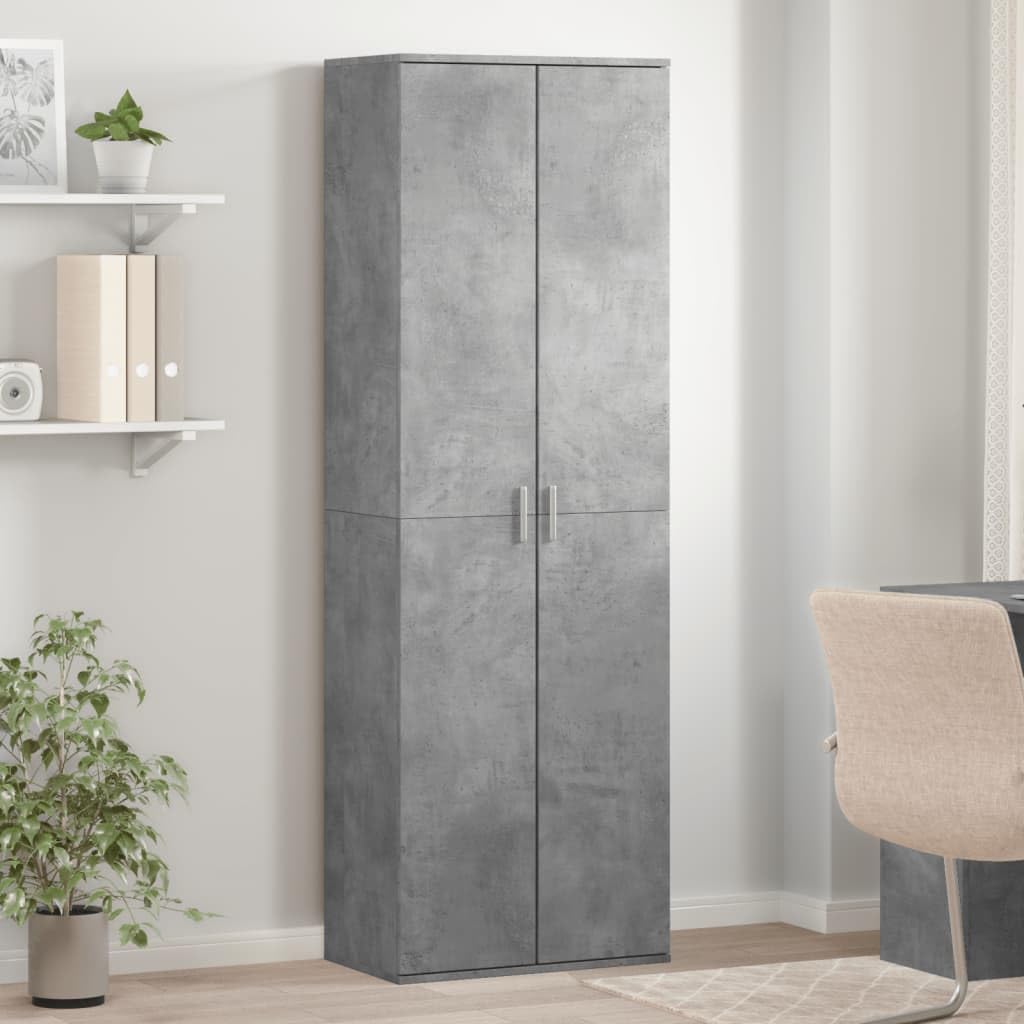 IKAYAA Armario Multiusos 2 Puertas Escobero y de Limpieza, Almacenaje Hogar, Madera de Ingeniería, 60x35x180 cm Gris Hormigón
