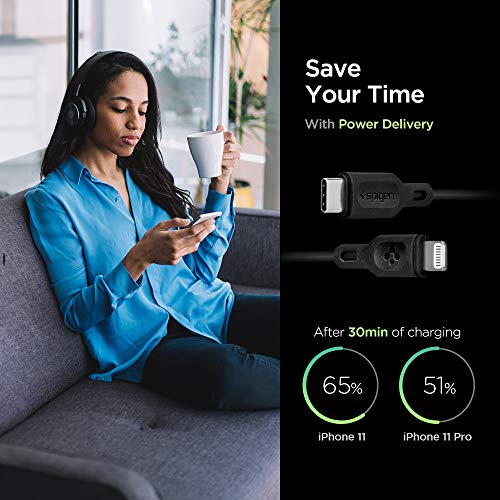 Spigen USB-C to Lightning Cable 1M - Black - Image 3