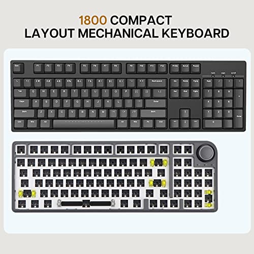 Epomaker Th96 Pro 96% Hot Swap Rgb 5.0/2.4Ghz/Type-C Gasket Mounted Mechanical Gaming Keyboard Kit With South-Facing Rgb Leds, Knob Control, Compatible With 3/5Pin Switches (Grey) #TOP1