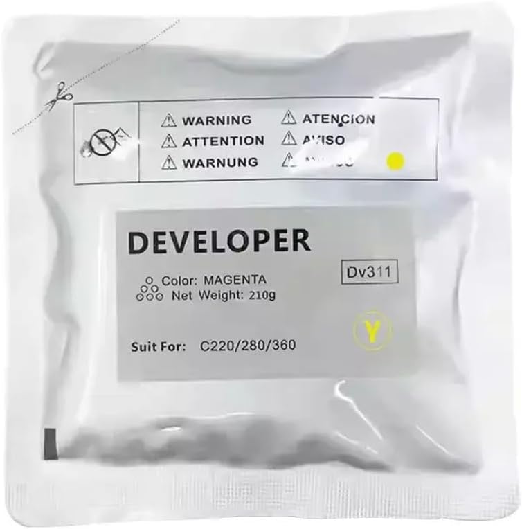 1PCS DV311 Developer Powder 210g Compatible with Printer Supplies C220 C360 C280 C 220 360 280 CMYK for Part Number DV 311(1PCS Y-210g)