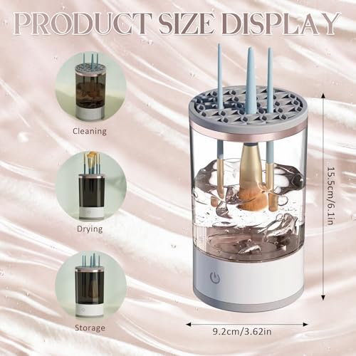 Limpiador de Brochas Limpia Brochas Maquillaje Electrico Limpiador de Brochas de Maquillaje Electrico Limpiador Automático de Brochas de Maquillaje Brochas Limpias y Refrescantes Sin Esfuerzo - imagen 2