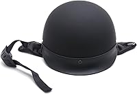 Vista 7 de TTMT MT506-001-S Casco de Motociclista Certificado DOT, Negro Mate, Compatible con Harley Davidson, Casco de Cara Media Chopper Cruiser Biker