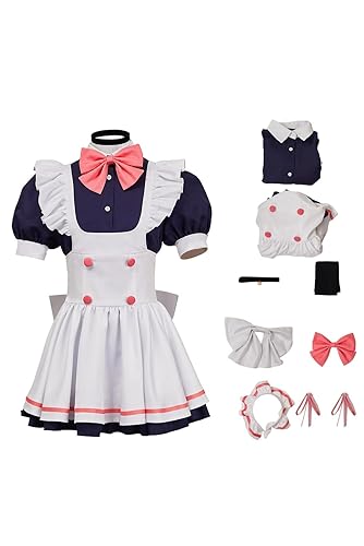 Hinevey Momo Ayase Cosplay Costume Women Momo Cute Maid Dress Set Adult Anime Outfits Halloween Carnival Suit - White - Large