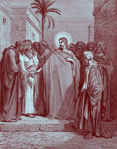 Tableau toile Le Christ et la monnaie du tribut par Gustave Doré - Affiche d'art mural 60x90cm