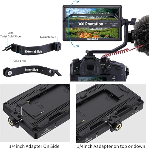 image for FEELWORLD S55 V3 + Battery + Carry Case 6 Inch DSLR Camera Field Monit
