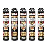 Isolbau Mauermörtel Pistolenschaum Montageschaum Klebeschaum 3in1 PU-Mörtel 5 x 750ml