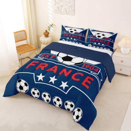 Image of Feelyou Football Soccer Comforter Set Full Size Bedding Set